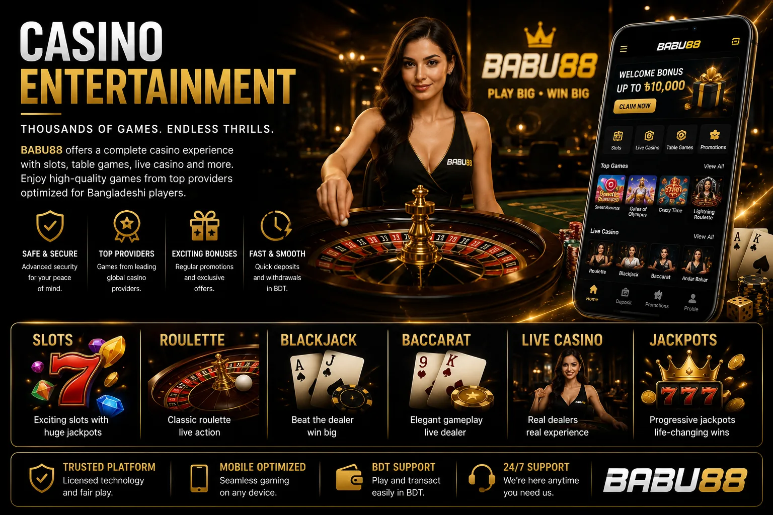 BABU88 casino games section preview