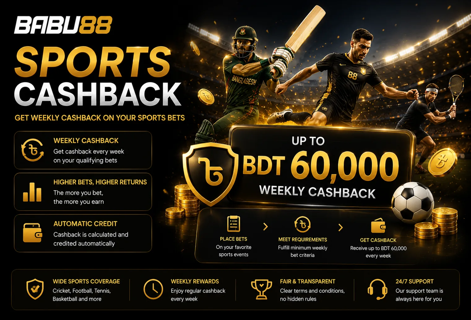 BABU88 sports cashback promotion